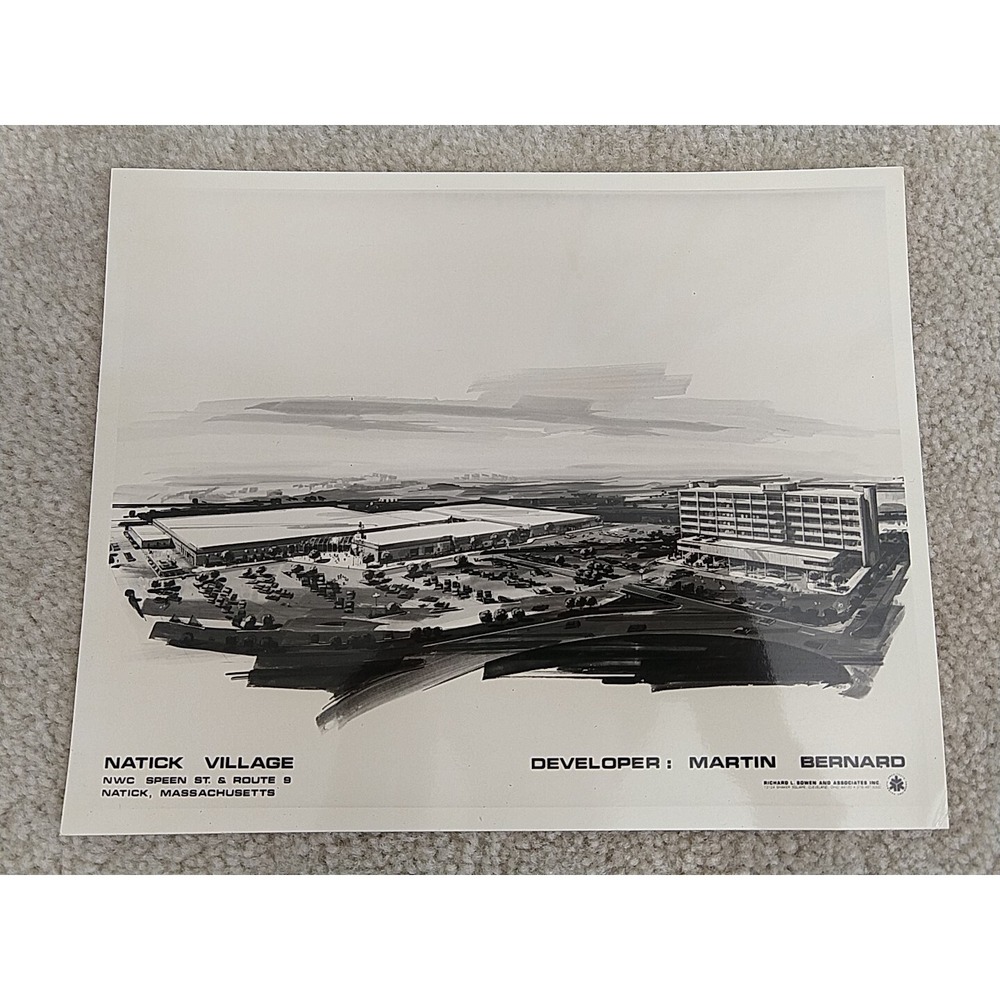 Natick Village Massachusetts Architectural Rendering Concept Art Black White